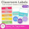 BRIGHTS Classroom Supply and Student Name Labels | Editable - Miss Jacobs Little Learners