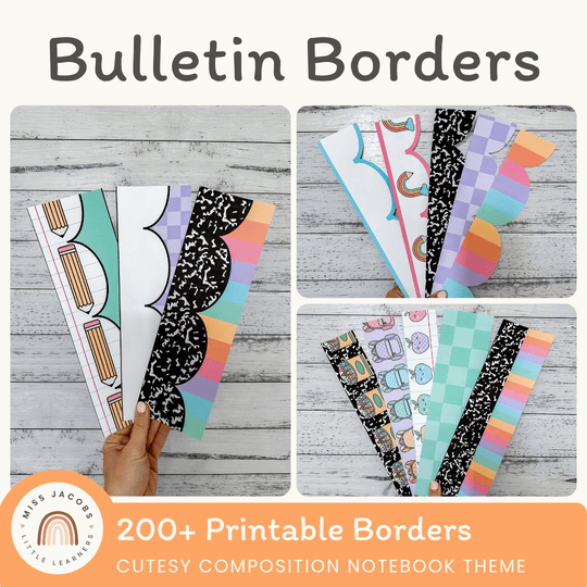Bulletin Board Borders - Cutesy Composition Notebook Decor