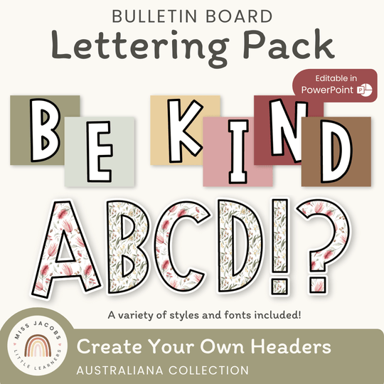 Bulletin Board Letters - Australiana Classroom Decor