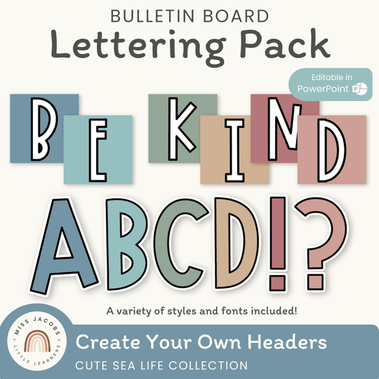 Bulletin Board Letters - Cute Sea Life Classroom Decor