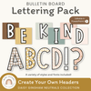 Bulletin Board Letters - Daisy Gingham Neutrals Decor - Miss Jacobs Little Learners