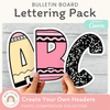 Bulletin Board Letters - Pastel Composition Notebook Classroom Decor - Miss Jacobs Little Learners
