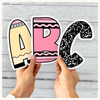 Bulletin Board Letters - Pastel Composition Notebook Classroom Decor - Miss Jacobs Little Learners