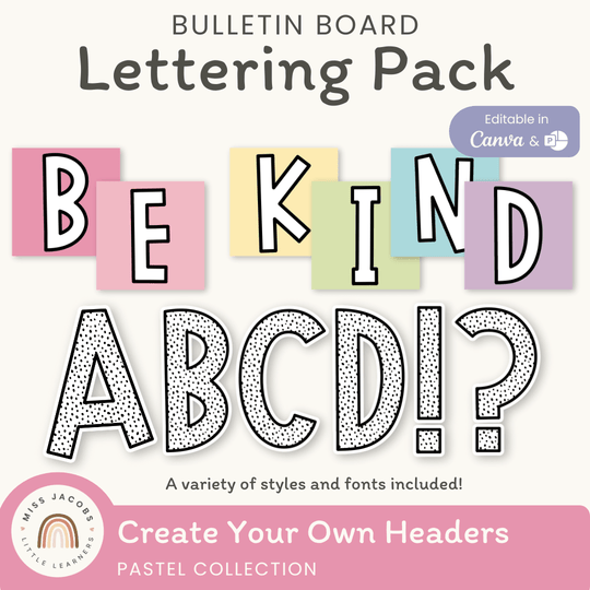 Bulletin Board Letters - Pastel Decor