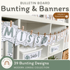 Bunting & Banners - Bulletin Board Letters - Modern Jungle Decor - Miss Jacobs Little Learners
