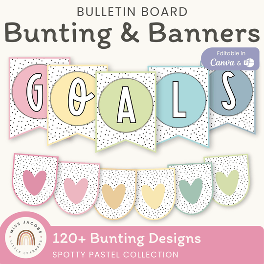 Bunting & Banners - Bulletin Board Letters - Spotty Pastel