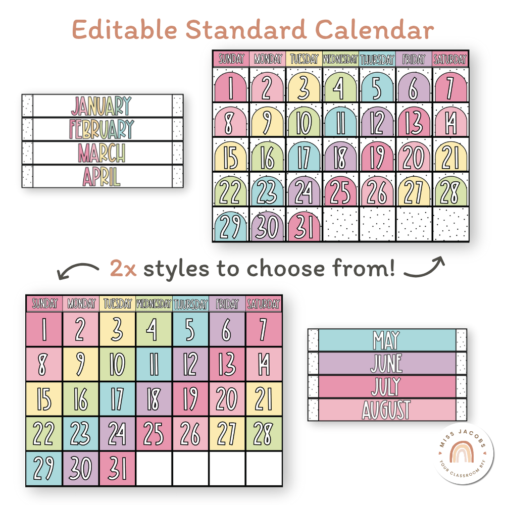 Calendar & Weather Display - Spotty Pastel Classroom Decor - MJLL ...