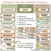 Calendar & Weather Display - Woodland Theme Classroom Decor - Miss Jacobs Little Learners