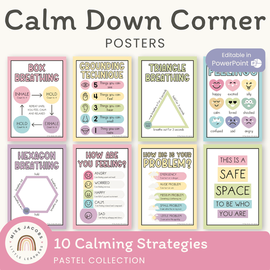 Calm Down Corner Kit - Pastel Classroom Decor