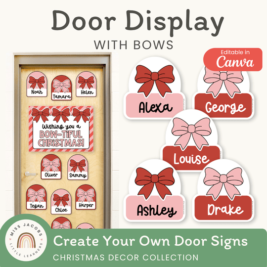 Christmas Bow Door Display Classroom Decor