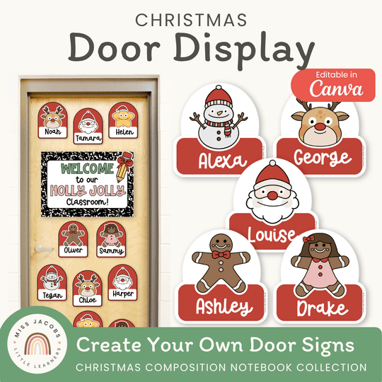 Christmas Door Display - Composition Notebook