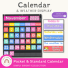 Classroom Calendar | BRIGHTS | Pocket Chart and Standard Size - Miss Jacobs Little Learners