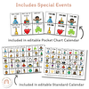 Classroom Calendar & Weather Pocket Chart Display | Daisy Gingham Neutral Classroom Decor - Miss Jacobs Little Learners