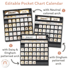 Classroom Calendar & Weather Pocket Chart Display | Daisy Gingham Neutral Classroom Decor - Miss Jacobs Little Learners