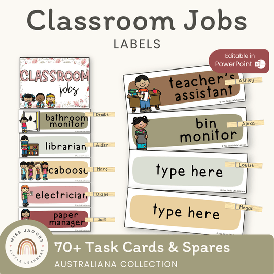 Classroom Job Chart - Australiana Decor