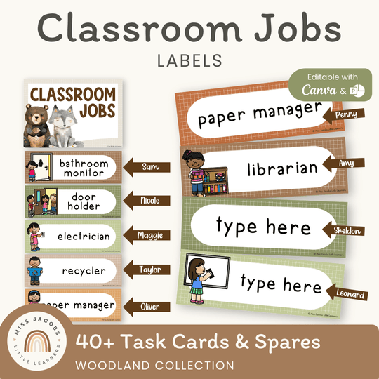 Classroom Job Chart - Woodland Theme Classroom Decor