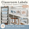 Classroom Labels Student Names & Supplies - Modern Ocean Theme - Miss Jacobs Little Learners