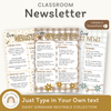 Classroom Newsletter Templates - Daisy Gingham Neutrals Decor - Miss Jacobs Little Learners