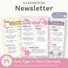 Classroom Newsletter Templates - Daisy Gingham Pastels Decor - Miss Jacobs Little Learners