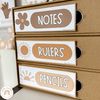 Classroom Supply Labels & Student Name Tags Bundle | Daisy Gingham Neutral Classroom Decor | Editable - Miss Jacobs Little Learners