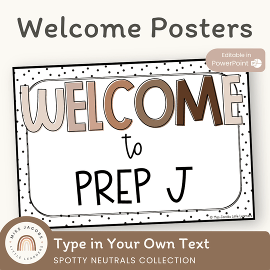 Classroom Welcome Sign | SPOTTY NEUTRALS Theme