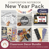 Composition Notebook New Year Bulletin Board Decor Kit, Goals Craft & Activities Bundle - Miss Jacobs Little Learners