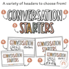 Conversation Starters - Boho Neutrals Classroom Decor - Miss Jacobs Little Learners