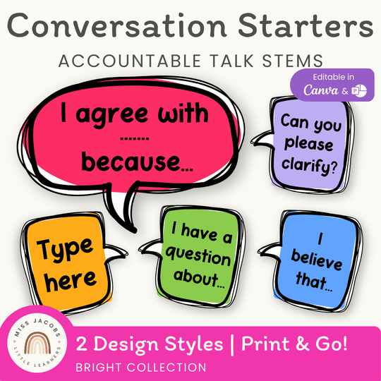 Conversation Starters - Bright Classroom Decor