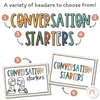 Conversation Starters - Cute Jungle Animals Classroom Decor - Miss Jacobs Little Learners