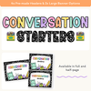 Conversation Starters - Cutesy Composition Notebook English Decor - Miss Jacobs Little Learners