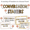 Conversation Starters - Daisy Gingham Neutrals Classroom Decor - Miss Jacobs Little Learners