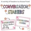 Conversation Starters - Daisy Gingham Pastels Classroom Decor - Miss Jacobs Little Learners