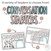 Conversation Starters - Modern Rainbow Classroom Decor - Miss Jacobs Little Learners