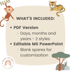 Cute Jungle Animals Safari Flip Calendar - Miss Jacobs Little Learners