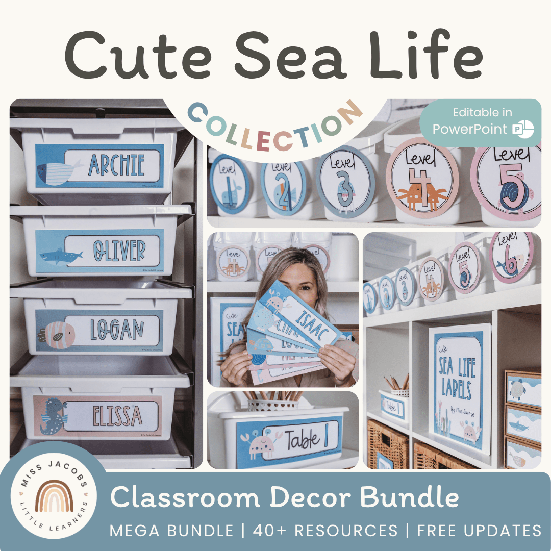 Cute Sea Life Classroom Decor Bundle - Miss Jacobs Little Learners