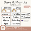 Days and Months - Boho Rainbow Neutrals Classroom Decor - Miss Jacobs Little Learners
