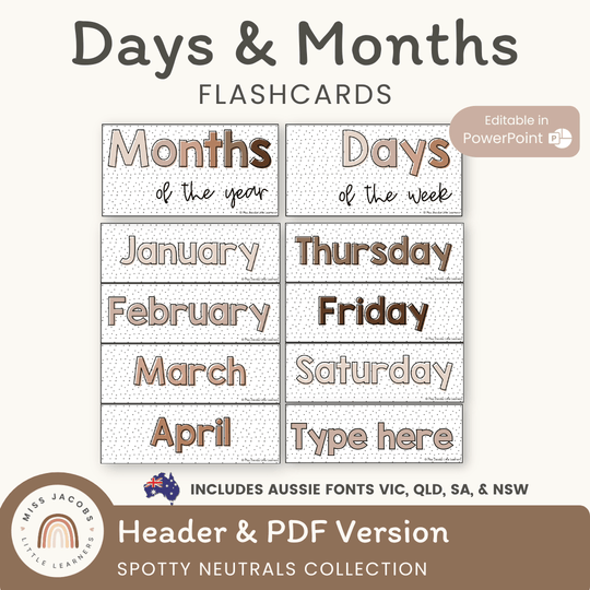 DAYS AND MONTHS | SPOTTY NEUTRALS