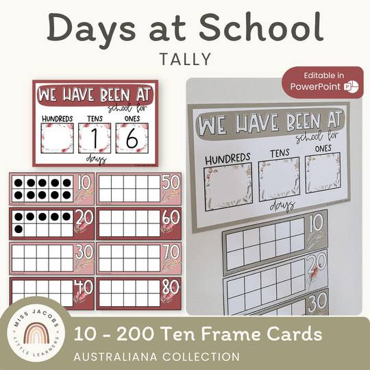 Days At School Tally Display - Australiana Classroom Decor