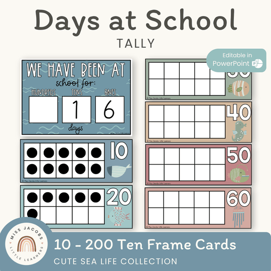 Days At School Tally Display - Cute Sea Life Classroom Decor