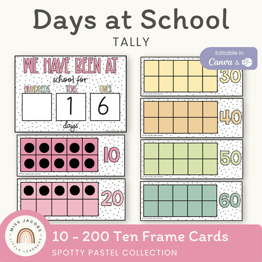 Days At School Tally Display - Spotty Pastel Decor