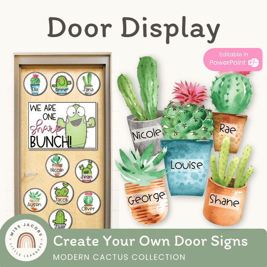 Door Display - Modern Cactus Classroom Decor