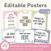 Editable Classroom Posters Templates - Daisy Gingham Pastels Decor - Miss Jacobs Little Learners