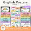 English Posters Reading and Writing Bundle - Cutesy Composition Notebook Theme - Miss Jacobs Little Learners