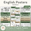 English Posters Reading and Writing Bundle - Modern Botanical Theme - Miss Jacobs Little Learners