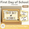 First Day of School Signs - Happy Hive Classroom Decor - Miss Jacobs Little Learners