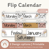 Flip Calendar - Boho Rainbow Neutrals Classroom Decor - Miss Jacobs Little Learners