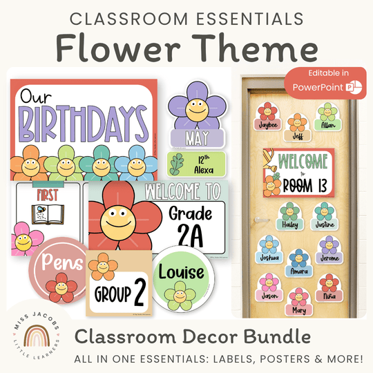 Flower Theme Classroom Essentials Decor Pack