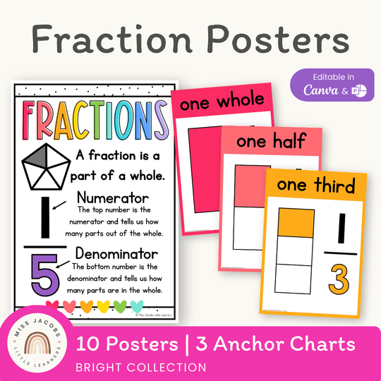 Fraction Anchor Charts - Bright Theme