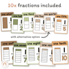 Fraction Anchor Charts - Woodland Theme Classroom Decor - Miss Jacobs Little Learners