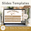 Google Morning Slides & PowerPoint Templates - Daisy Gingham Neutrals - Miss Jacobs Little Learners
